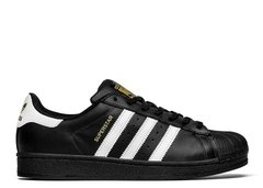 Tênis Adidas Superstar Preto listra Branca