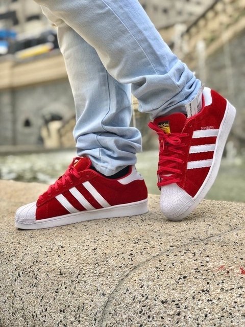 Tênis Adidas Superstar Vermelho/ Camurça - Fwstoree