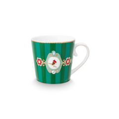 MUG GRANDE LOVE BIRDS MEDALLION STRIPES ESMERALDA-VERDE - comprar online