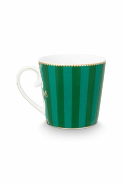 MUG GRANDE LOVE BIRDS MEDALLION STRIPES ESMERALDA-VERDE en internet