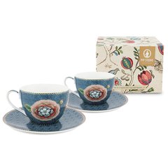 SET 2 TAZAS CON PLATO TE SPRING TO LIFE AZUL