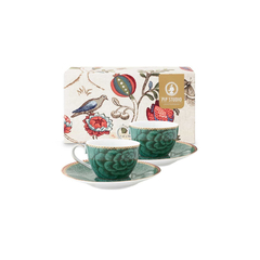 SET 2 TAZAS CON PLATO CAFE SPRING TO LIFE VERDE - comprar online