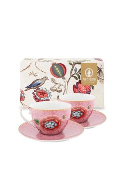 SET 2 TAZAS CON PLATO CAFE SPRING TO LIFE ROSA en internet