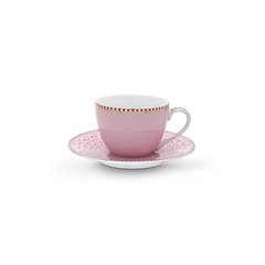 SET 4 TAZAS CON PLATO CAFE ROSA - comprar online