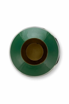 FLORERO METAL VERDE OSCURO 35CM - SENTIDO