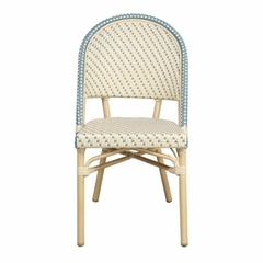 SILLA AMBITO AZUL Y BEIGE ALUMINIO DE RATAN SINTETICO - comprar online