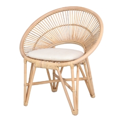 SILLA RAYMAN DE RATAN NATURAL CON COJIN