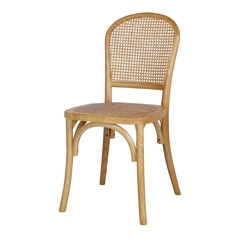 SILLA VIVENDI MARRON DE MADERA OLMO Y RATAN