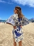 Kimono Babado Barrado Azul - tienda online