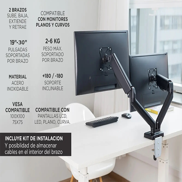 SOPORTE TV MONITOR TV 10 A 32' PULGADAS BRAZO 180° HY-210