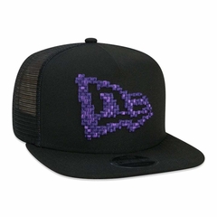 Boné New Era 9FIFTY Original Fit A-Frame Trucker Snapback Tecnologic Aba Reta Preto - comprar online