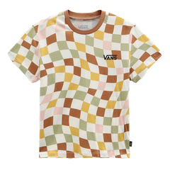 Camiseta Infantil Vans Checker Print Off White/Multicor