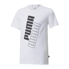 Camiseta Infantil Puma Power Logo Branco