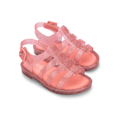 Sandália Mini Melissa Flox Baby Rosa Transparente