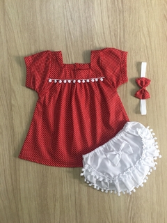 Vestido Pompom Gabi com Tiara