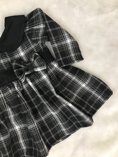 Vestido Xadrez Menor Preto Flanelado - M e G na internet