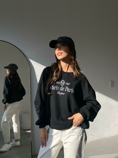 BUZO OVERSIZE DE FRIZA BORDADO BUZO PARIS