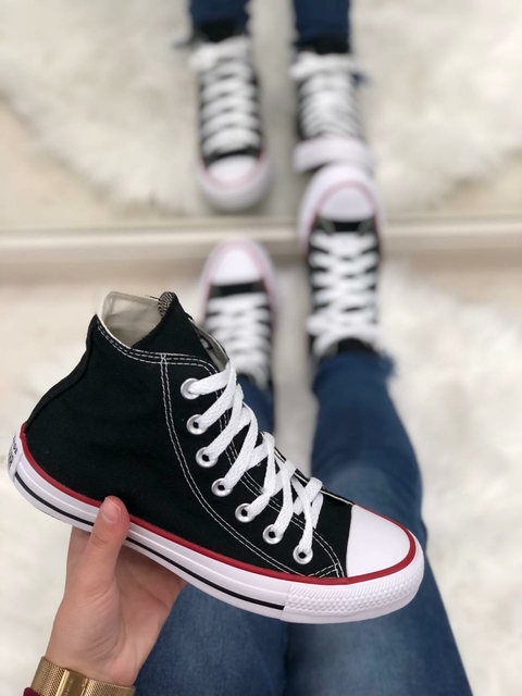 Tênis Converse Chuck Taylor All Star Core Hi Preto Vermelho CT00040007