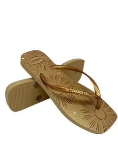 CHINELO HAVAIANAS 10/2023 SLIM SQUARE MET PARTY DOURADO - comprar online