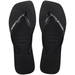 CHINELO HAVAIANAS 01/2024 SLIM SQUARE LOGO MET PRETO/PRATA