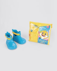 GALOCHA GRENDENE BABY SHARK C/CAPA CHUVA 23068 AZUL/AMARELO - HARTY CALÇADOS