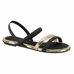 SANDALIA BEIRA RIO 8367641 PRETO/DOURADO