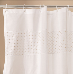 cortina de baño blanca lisa bordada - comprar online