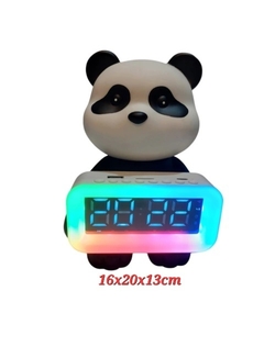 PARLANTE VELADOR OSO PANDA LED ALARMA RELOJ - comprar online