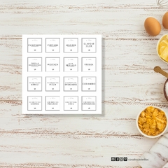 Cocina- Etiquetas minimalistas para especias - comprar online