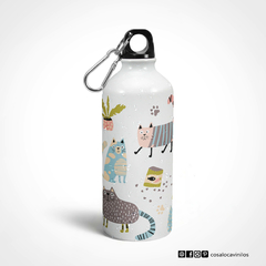 Hoppy Botella deportiva de aluminio Gatitos