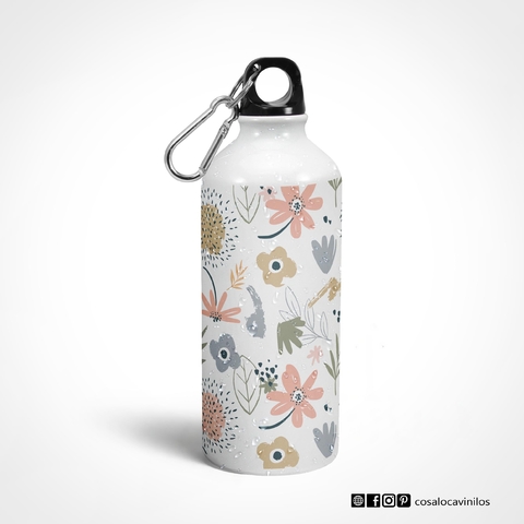 Botella Deportiva de Flores personalizadas - Lascositasdemami