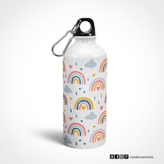 Hoppy Botella deportiva de aluminio Modelo Rainbows