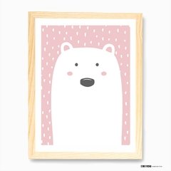 Cuadro- Oso polar fondo rosa - comprar online