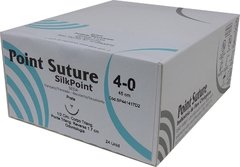 Fio de Sutura SILKPOINT Seda 45cm (AGULHA 1/2 CÍRCULO CORPO TRIANGULAR PONTA TRIANGULAR REVERSA DE 17MM) - Point Suture