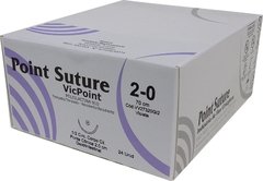 Fio de Sutura VICPOINT Poliglactina 910 Violeta 70cm (AGULHA 1/2 DE CÍRCULO CORPO CILÍNDRICO PONTA CÔNICA DE 20MM)