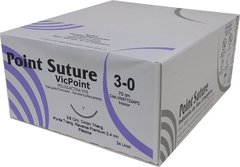 Fio de Sutura VICPOINT Poliglactina 910 Incolor 45cm/70cm (AGULHA 3/8 DE CÍRCULO CORPO TRIANGULAR PONTA TRIANGULAR REVERSA PREMIUM DE 24MM) - comprar online