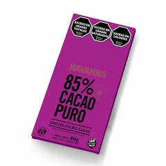 TABLETA DE CHOCOLATE HAVANNA 85% CACAO PURO