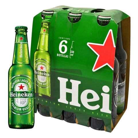 Heineken Botella porron 330ml pack x6