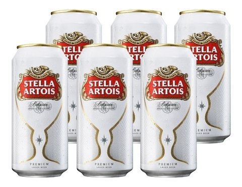 Stella Artois Lata 473ml. Pack x6 (six pack)