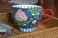 Pack x2 Tazas De Cerámica Pintada A Mano Tipo Anthropologie - comprar online