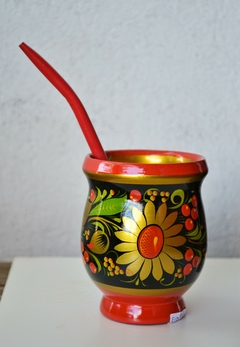 Mate Ruso Grande Tilo Siberiano Pintado A Mano - comprar online