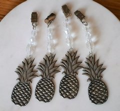 Set 4 Pesas Para Mantel Buho Lechuza Metal Plata Envejecido - tienda online