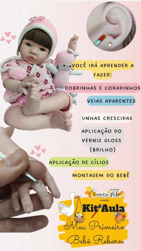 Kit de Molde de Roupinha de Boneca para Bebe Reborn de 21 cm