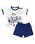 PIJAMA COM BLUSA MANGA CURTA E SHORT EM SUEDINE - MEIOS DE TRANSPORTE - AZUL MARINHO - ANJOS BABY