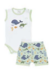 CONJUNTO COM BODY REGATA E SHORT EM SUEDINE - ANIMAIS MARINHO - VERDE - ANJOS BABY