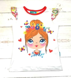 remera nena mariposas / flores