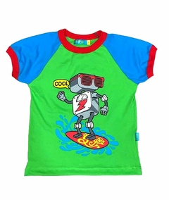 remera varón verde robot skate