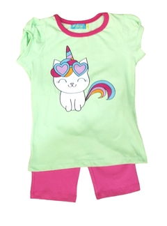 remera lima gatito unicornio con biker chicle