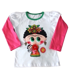 Remera blanca manga larga Frida