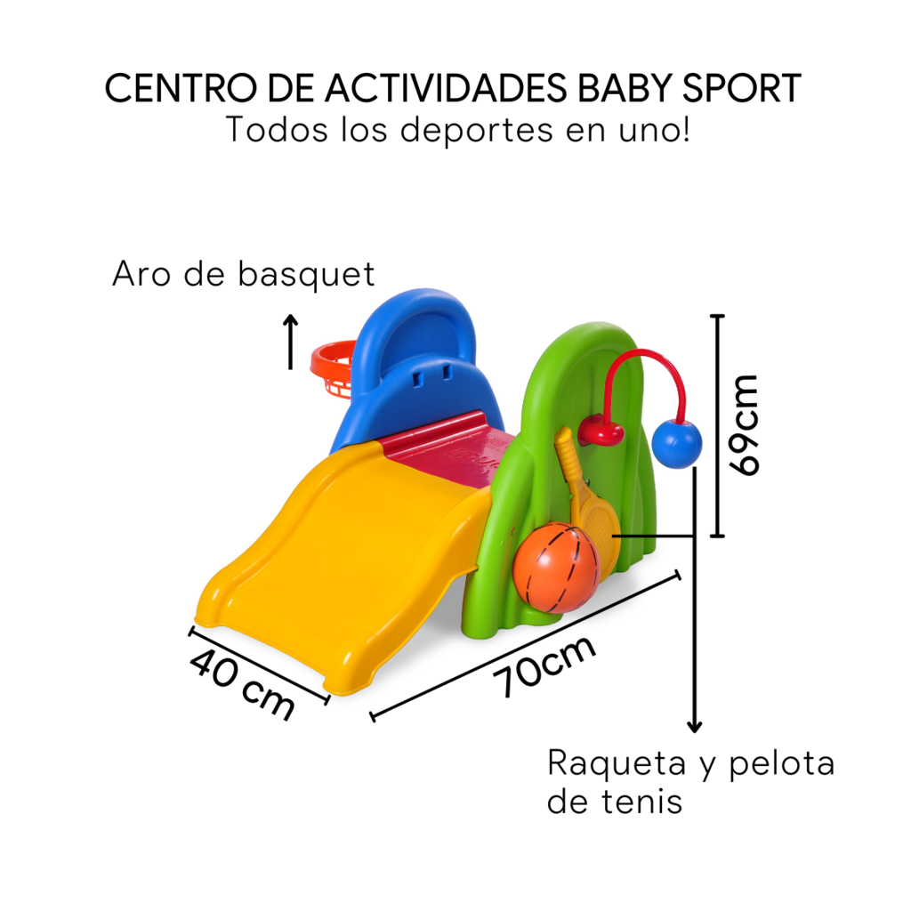 Baby Sport Tobogán Infantil Fútbol Básquet Tenis Rondi. 2510